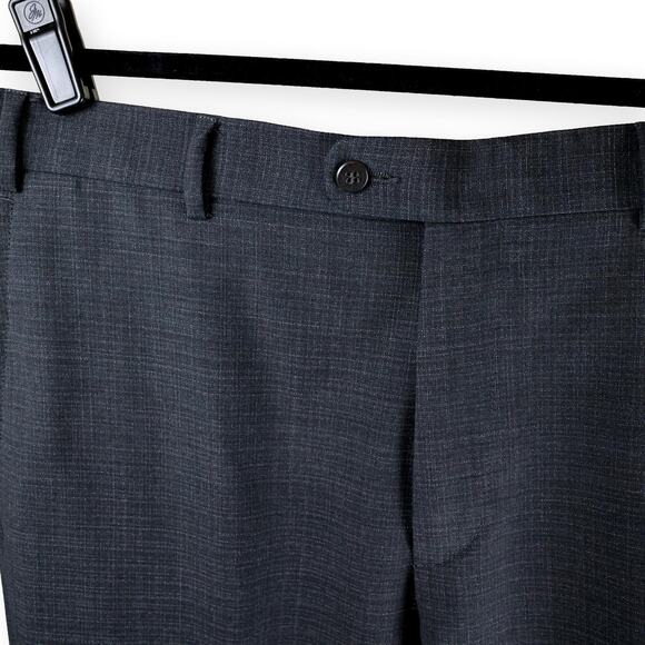 Zanella Mens Gray Dress Flat Front Pant 36 - Picture 2 of 9